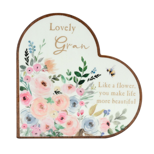 The Cottage Garden Mantel Heart Plaque - Gran