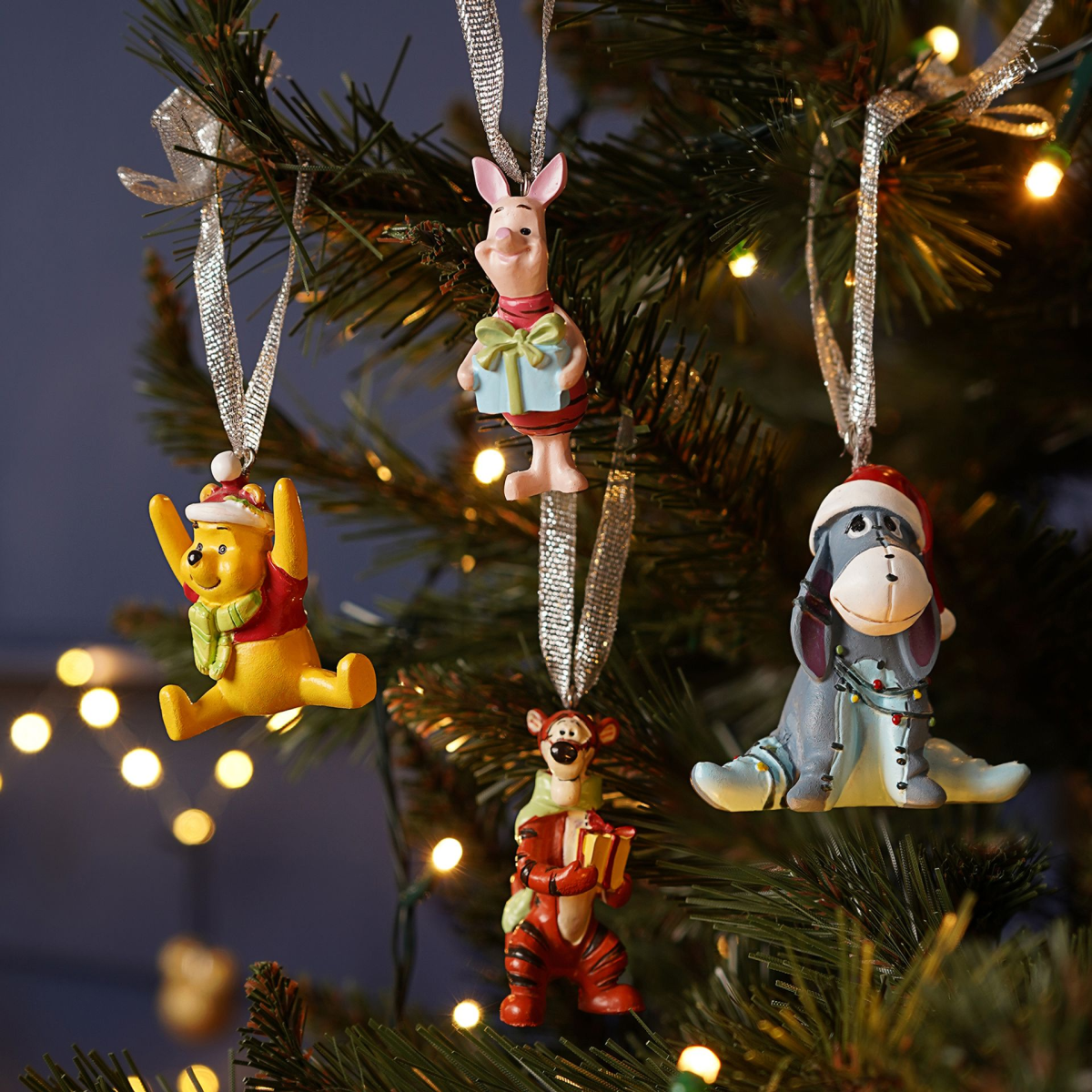 Disney Set of 4 Winnie The Pooh Resin Hanging Decorations