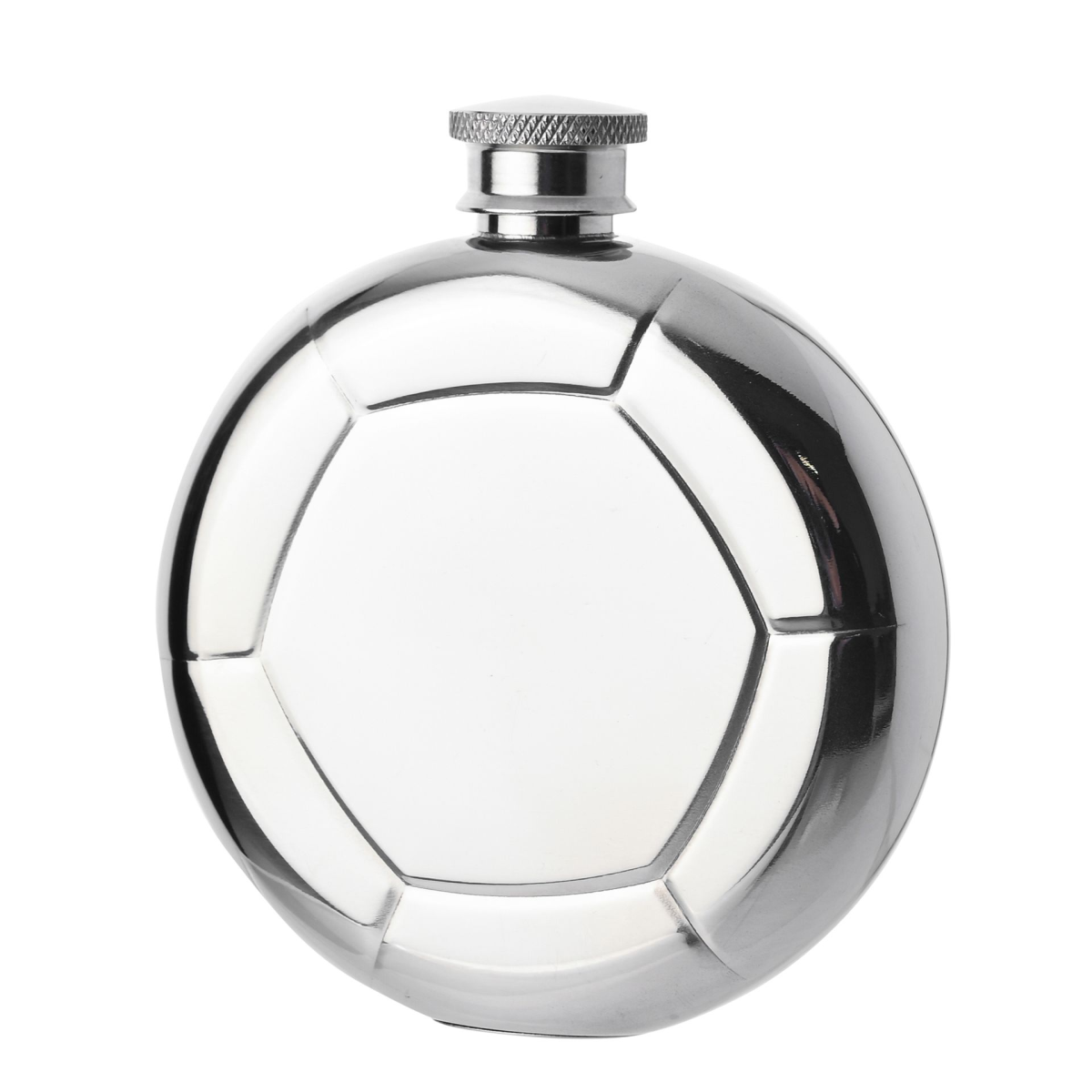 Harvey Makin Classic Hip Flask 5oz Mirror Polished - Football