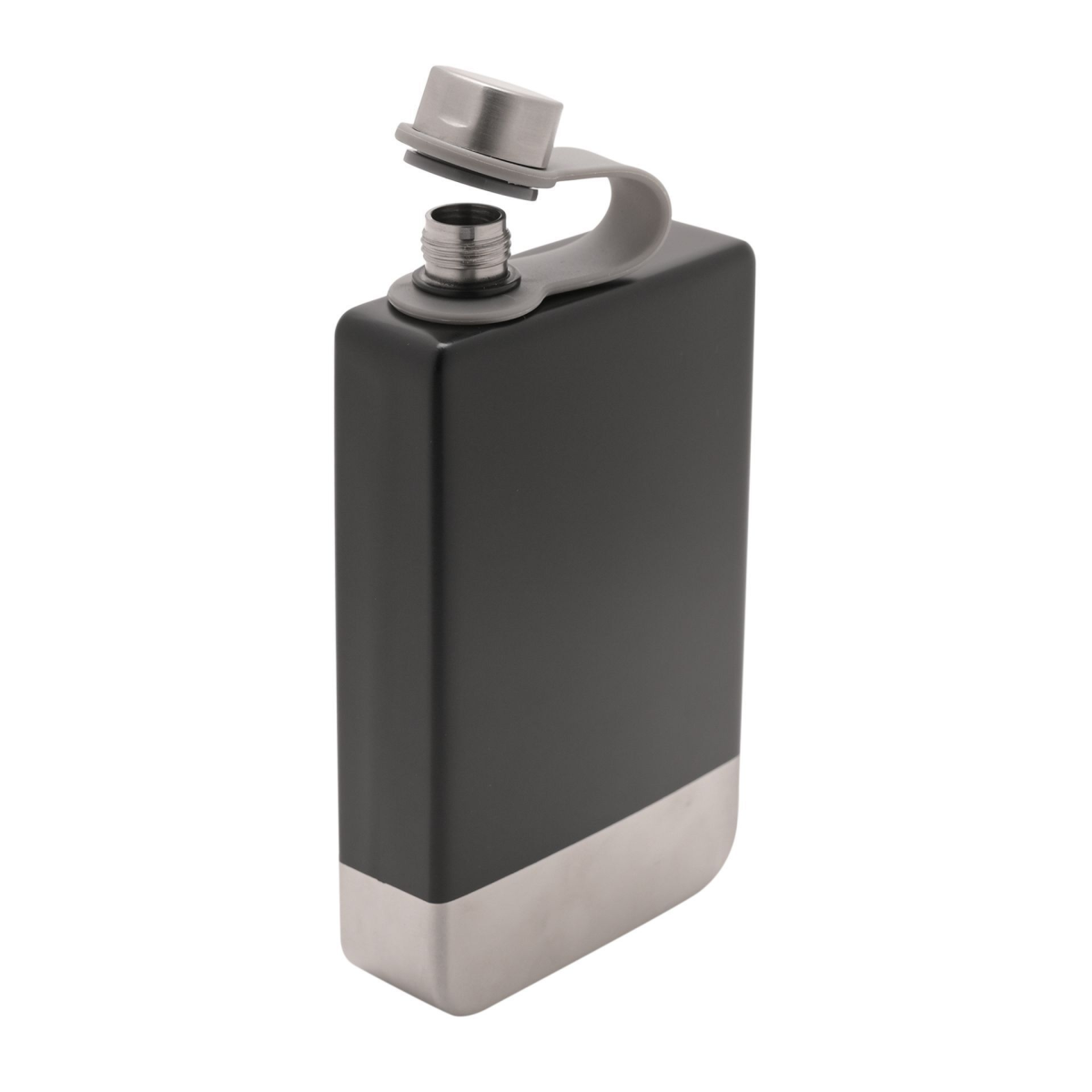 Harvey Makin Rectangular Hip Flask - 8oz Black