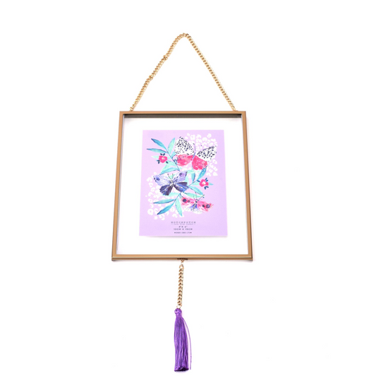 Frida Gold Effect Hanging Photo Frame 4" x 6" With Tassle