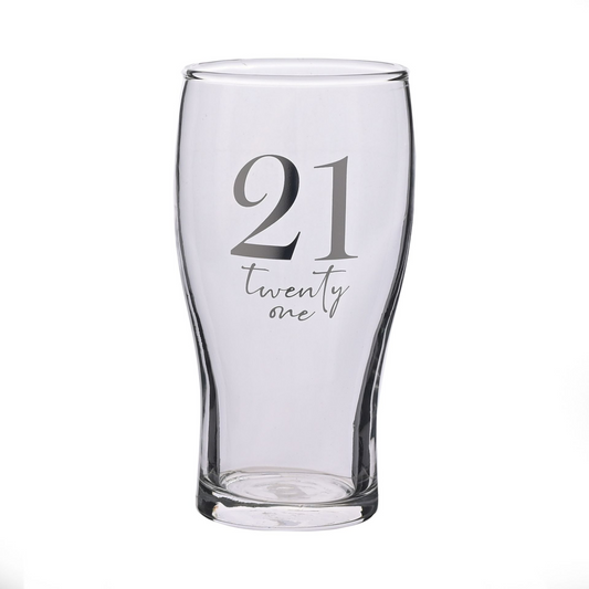 Milestones Beer Glass 21st Birthday