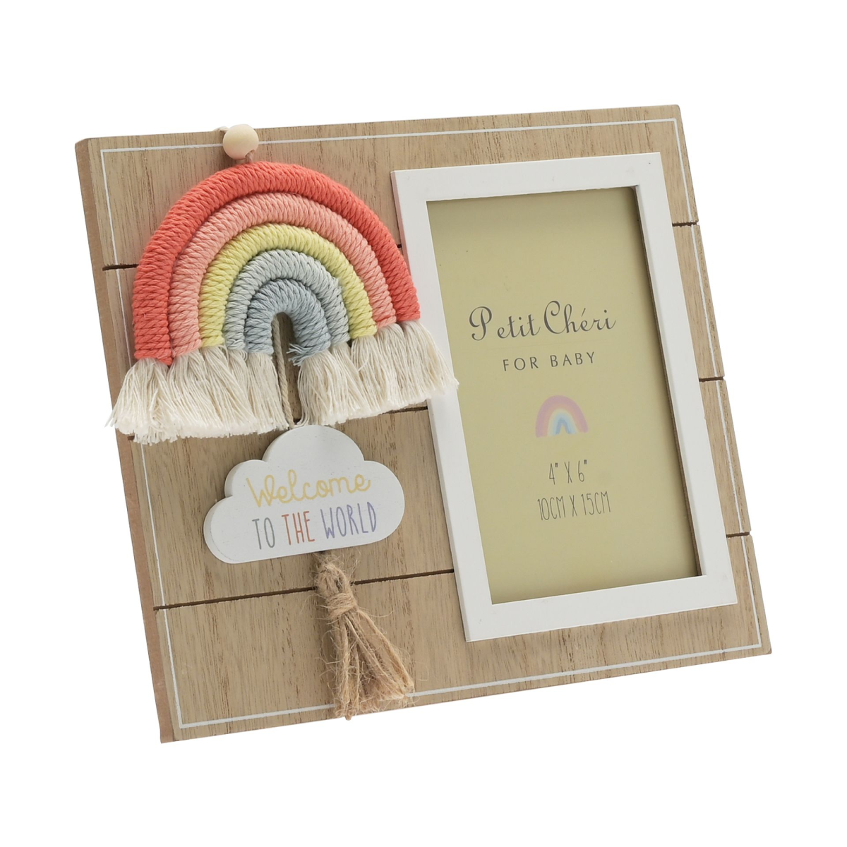 Petit Cheri Photo Frame with Macrame Rainbow 4" x 6"