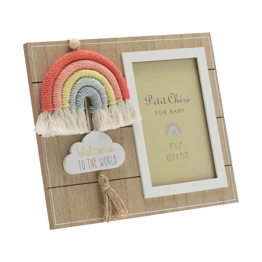 Petit Cheri Photo Frame with Macrame Rainbow 4" x 6"