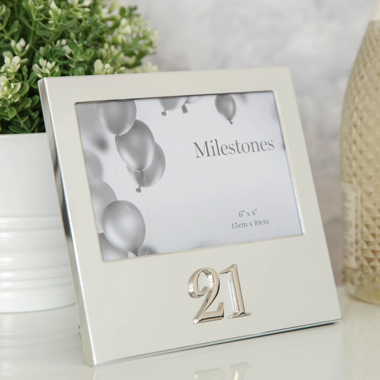 Milestones Aluminium Photo Frame with 3D Number 6" x 4" - 21