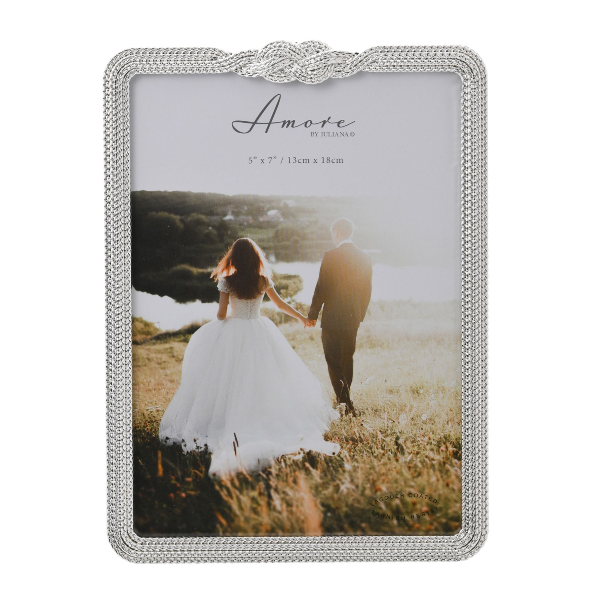 Amore Silverplated Infinity 3D Knot Frame - 5" x 7"