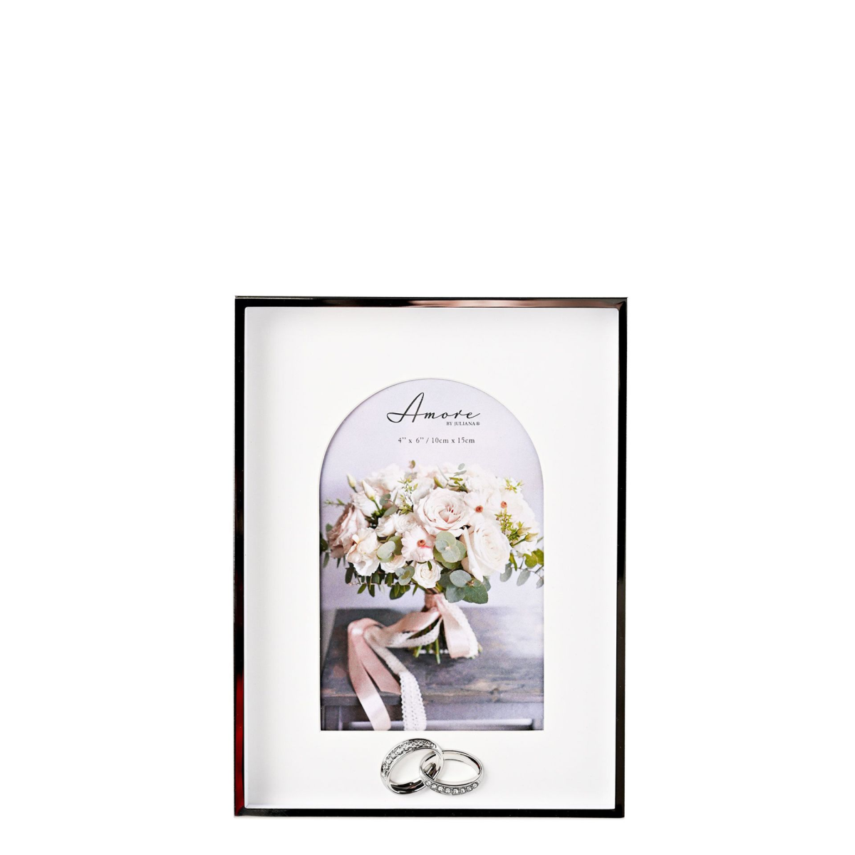 Amore Box Arch Photo Frame with Rings 4" x 6"