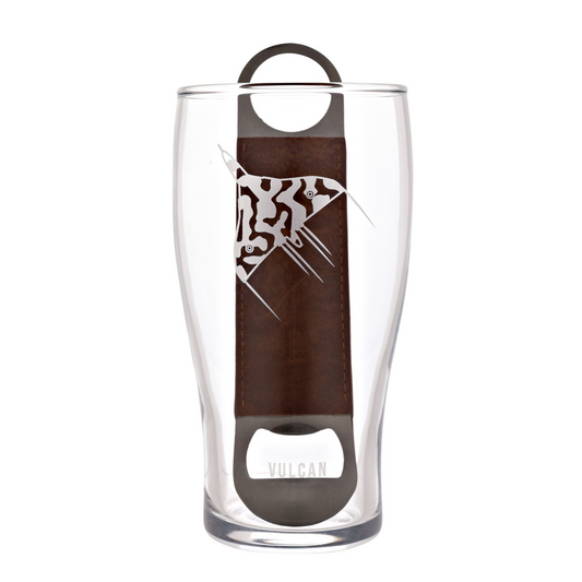 RAF Etched Pint Glass & Bottle Opener Set - Vulcan