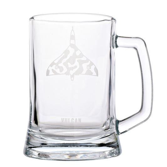 RAF Etched Glass Tankard - Vulcan