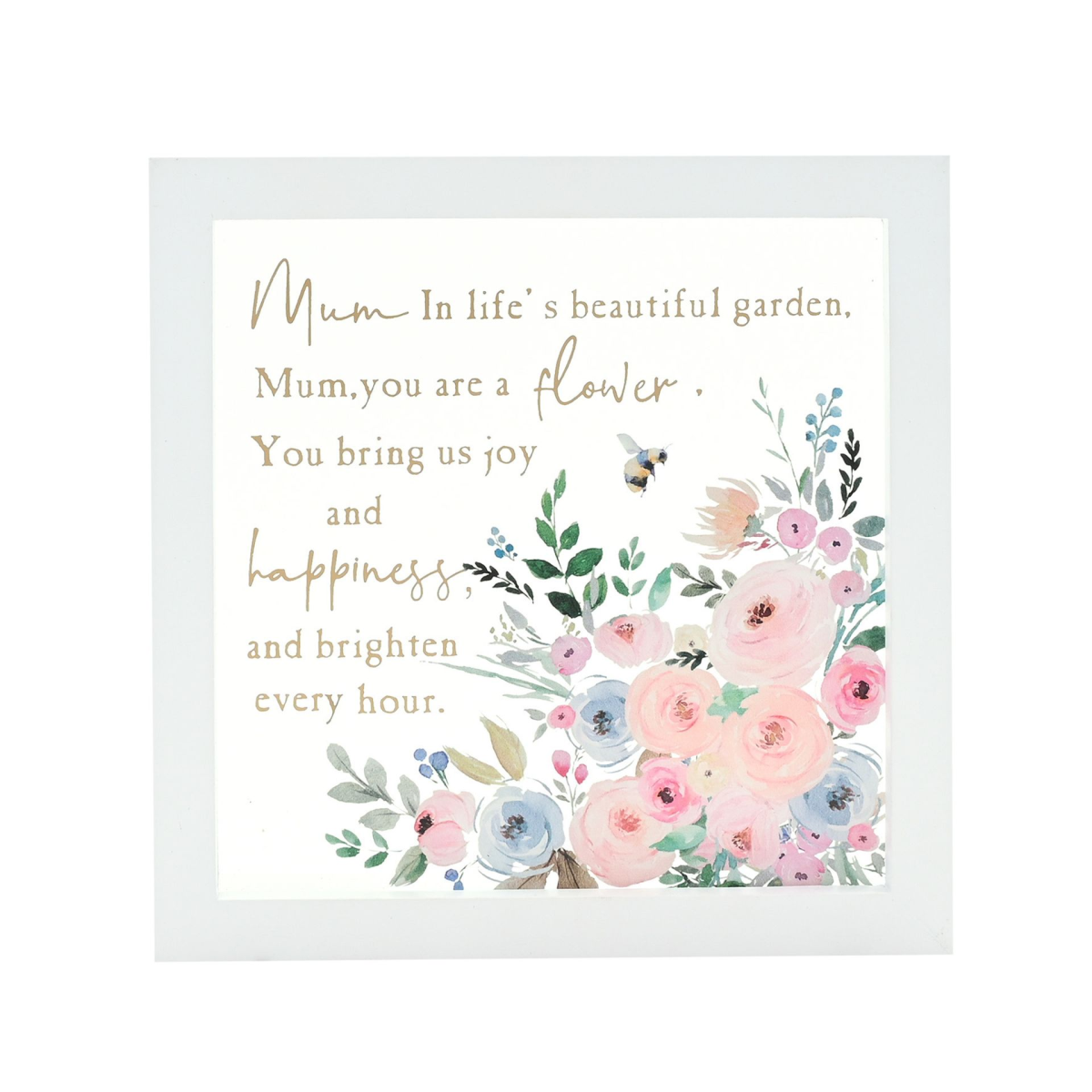 The Cottage Garden Framed Glass Plaque - Mum