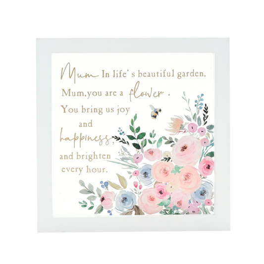 The Cottage Garden Framed Glass Plaque - Mum