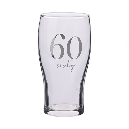 Milestones Beer Glass 60th Birthday
