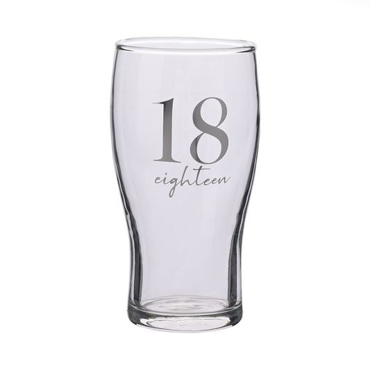 Milestones Beer Glass 18th Birthday