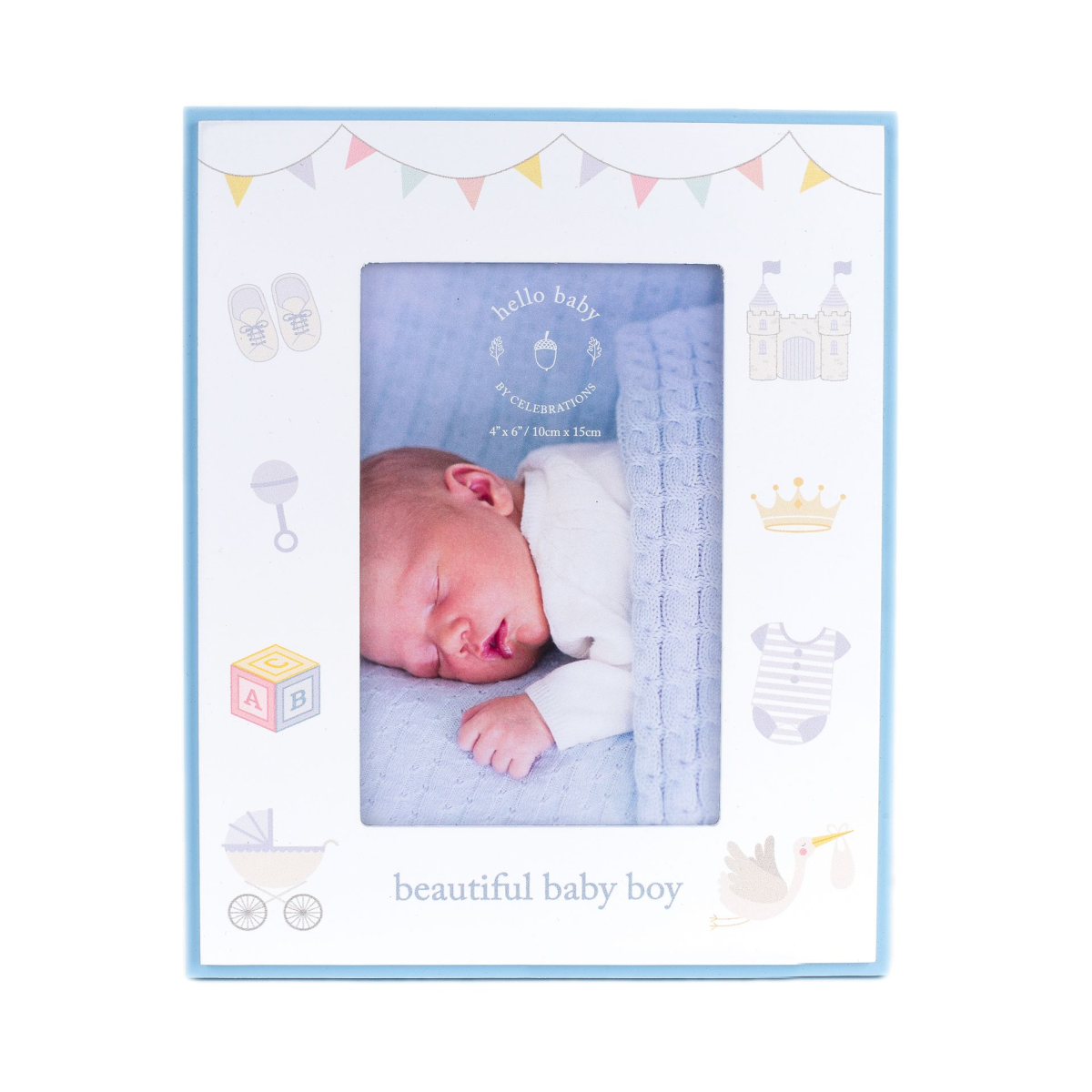 Hello Baby Bunting Frame 4" x 6" Baby Boy