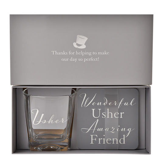 Amore Whisky Glass and Coaster - Usher