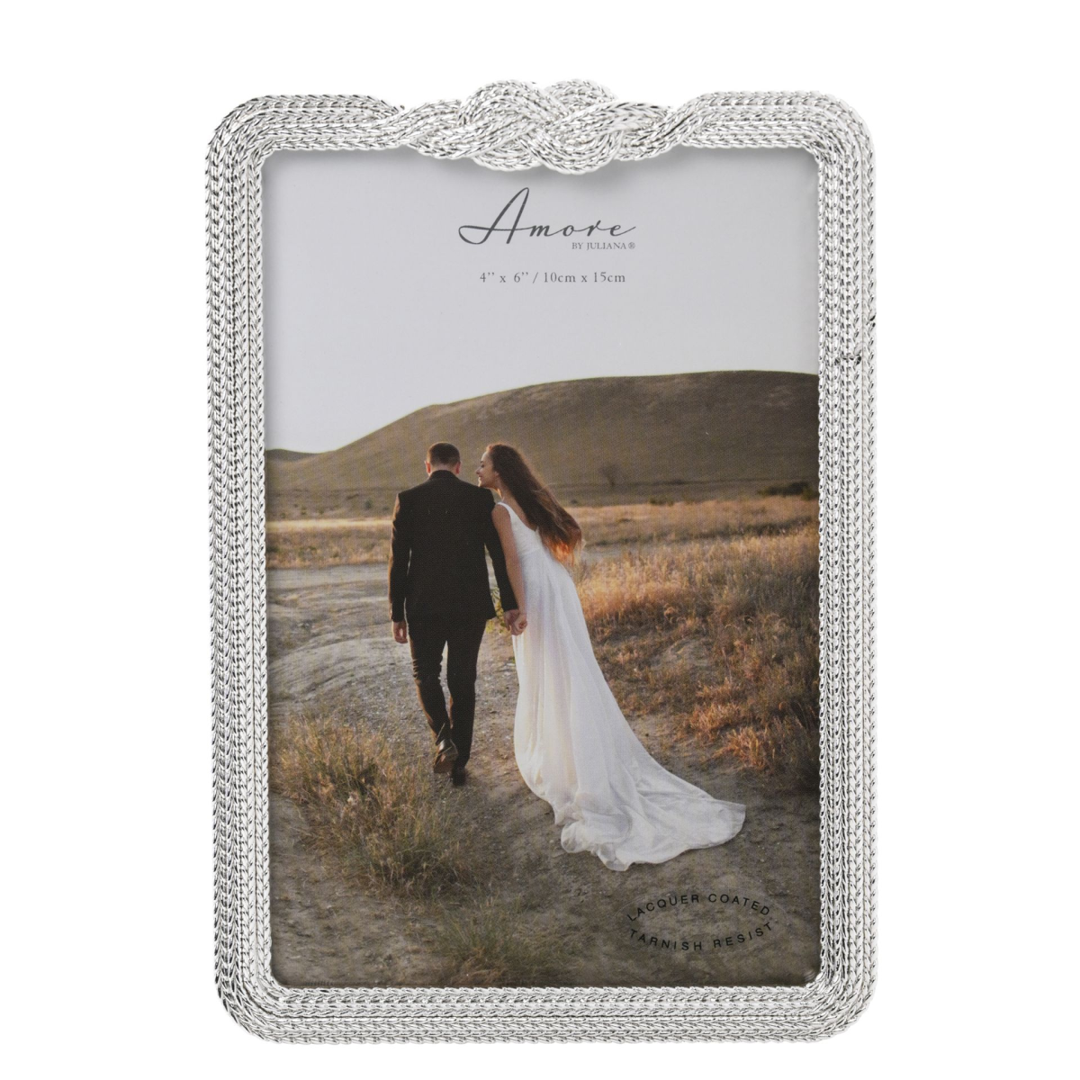 Amore Silverplated Infinity 3D Knot Frame - 4" x 6"