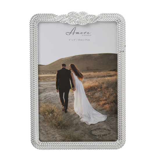 Amore Silverplated Infinity 3D Knot Frame - 4" x 6"