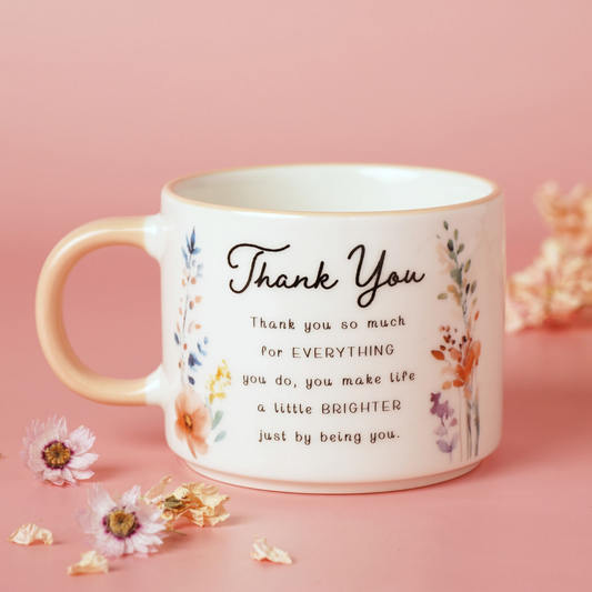 The Cottage Garden Peach Mug - Thank You