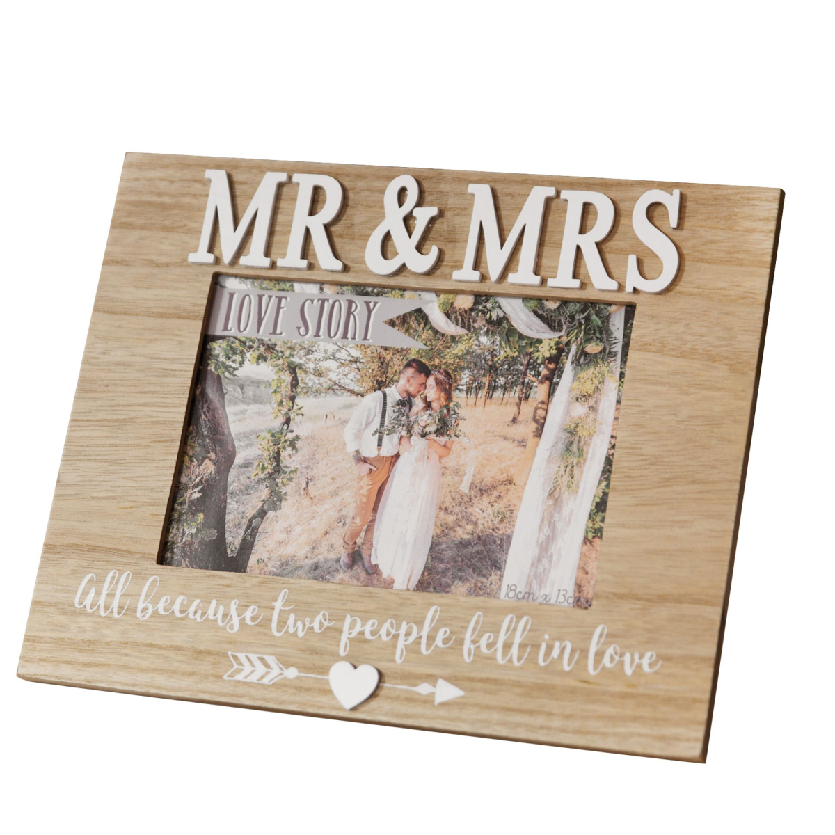 Love Story Photo Frame Mr & Mrs 7" x 5"
