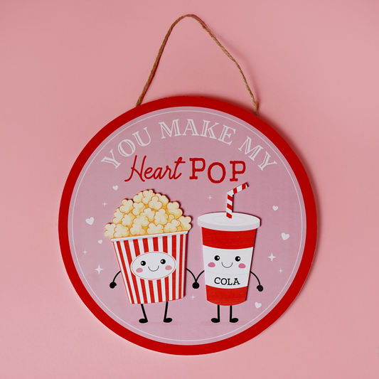 Love Is Sweet Hanging Plaque - Popcorn