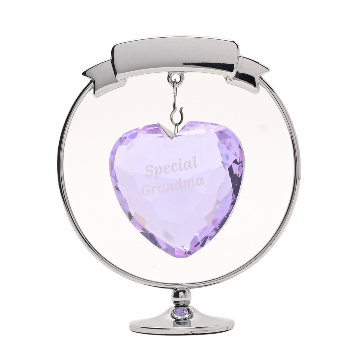 Crystocraft Chrome Plated Circle & Heart - Special Grandma