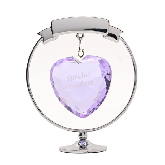 Crystocraft Chrome Plated Circle & Heart - Special Grandma