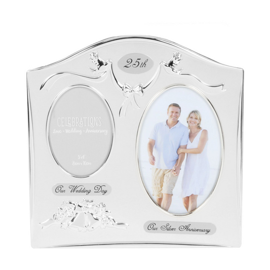 Photo Frame 2Tone S/Plated Double Anniversary - 25th