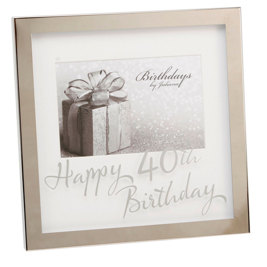 Milestones Box Frame 6 x 4 Mirror Print - 40th