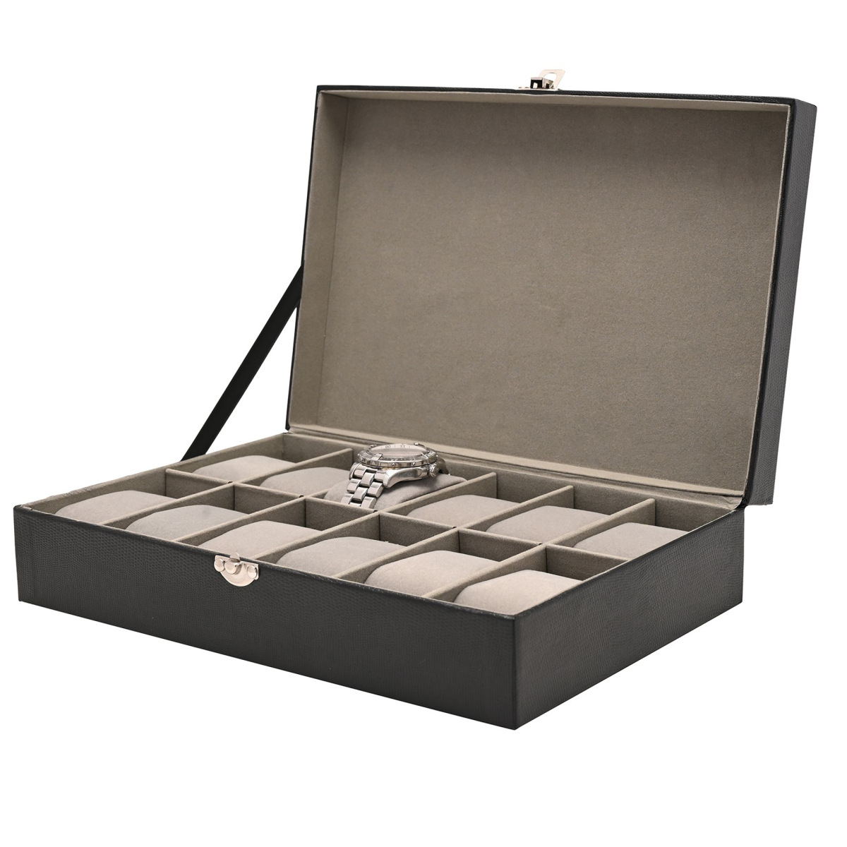 Harvey Makin Lizard Vinyl Watch Box Holds 12 Watches