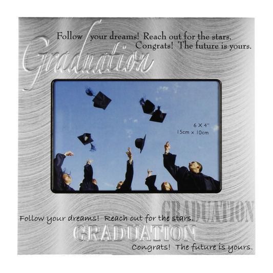 Graduation Frame Aluminium Satin embossed 6" x 4"