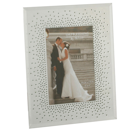 Wedding Mirror Frame Starburst Crystals - 4" x 6"