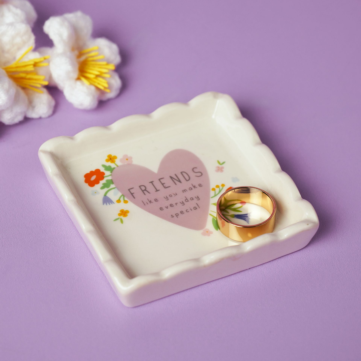 Love Life Scallop Trinket Tray - Friend