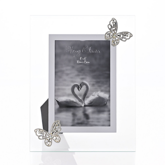 Always & Forever Glass Frame 3D Butterfly 4" x 6"
