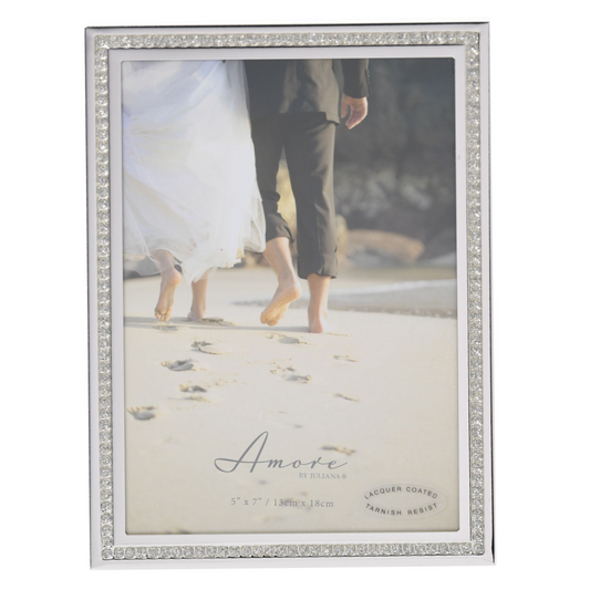 Amore Silver Sparkle Border Photo Frame - 5" x 7"