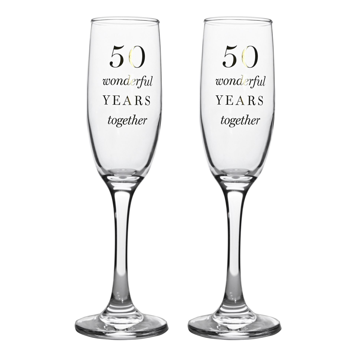 Amore Champagne Flutes Set of 2 - 50th Anniversary
