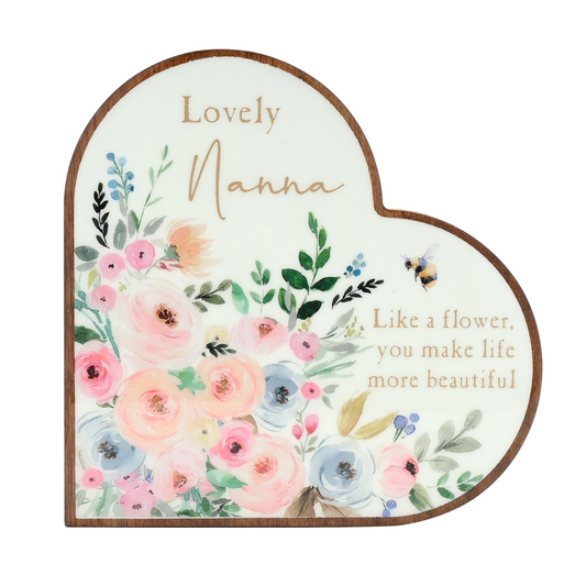 The Cottage Garden Mantel Heart Plaque - Nanna