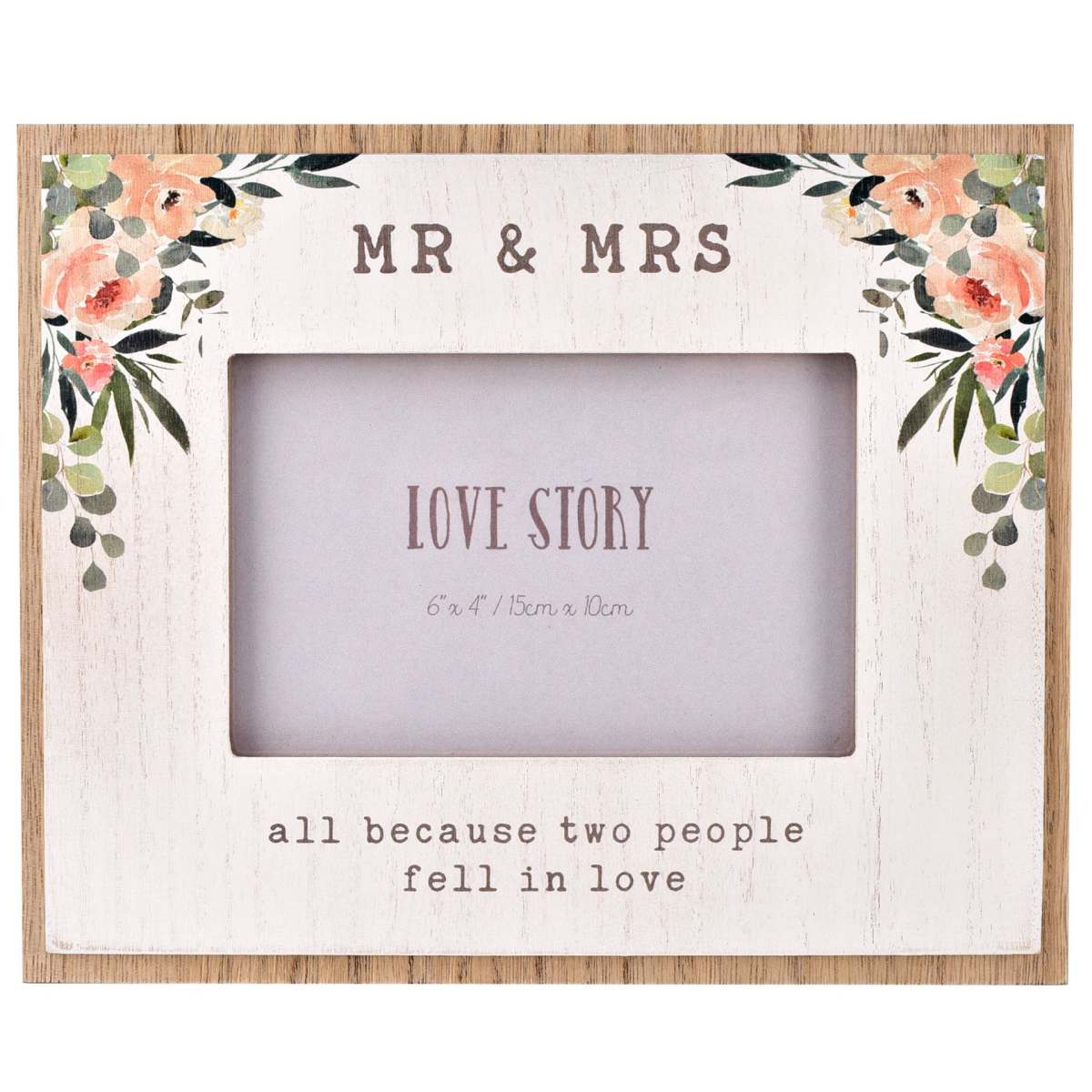 Love Story Photo Frame 6" x 4" "Mr & Mrs"