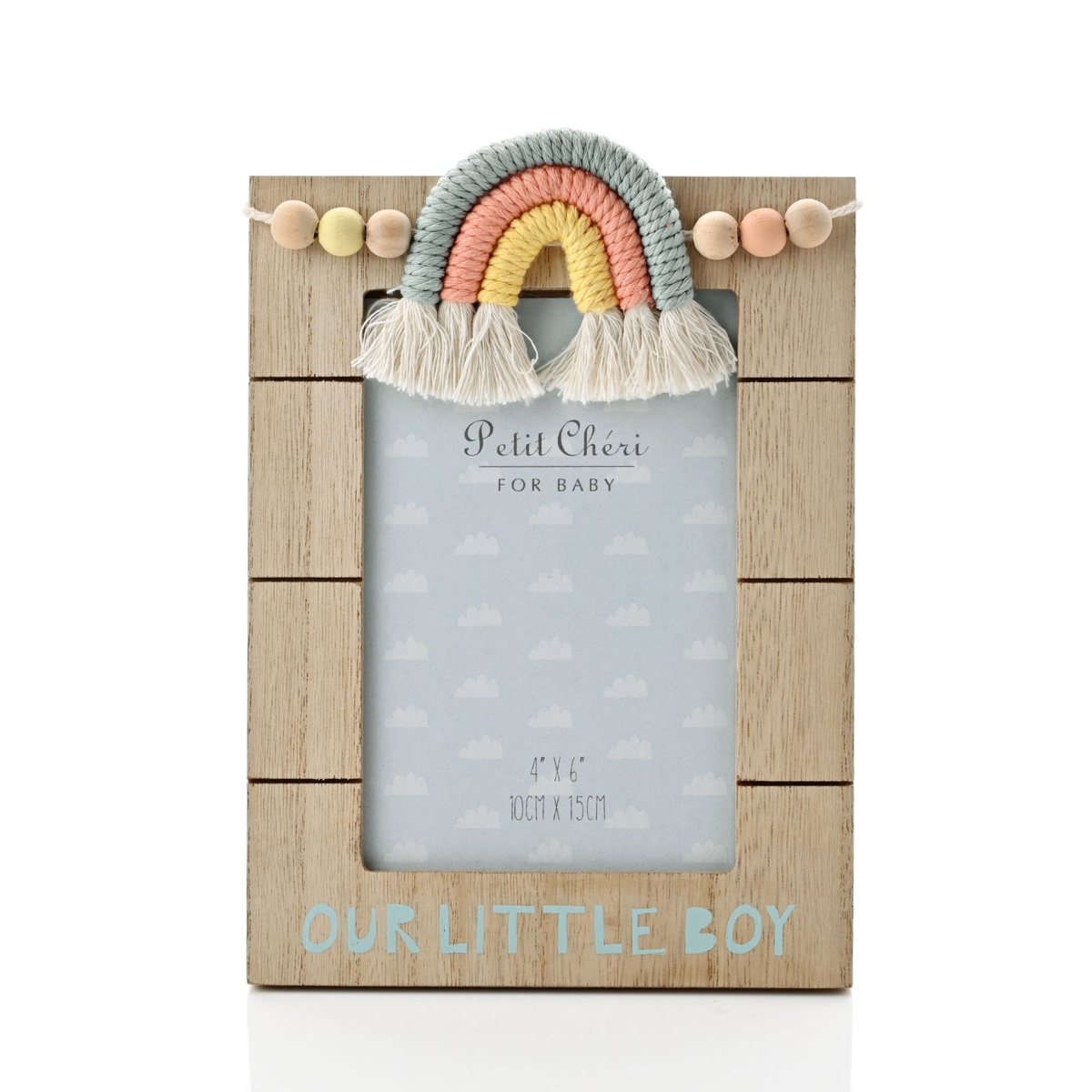 Photo Frame with Macrame Rainbow "Little Boy" 4" x 6"