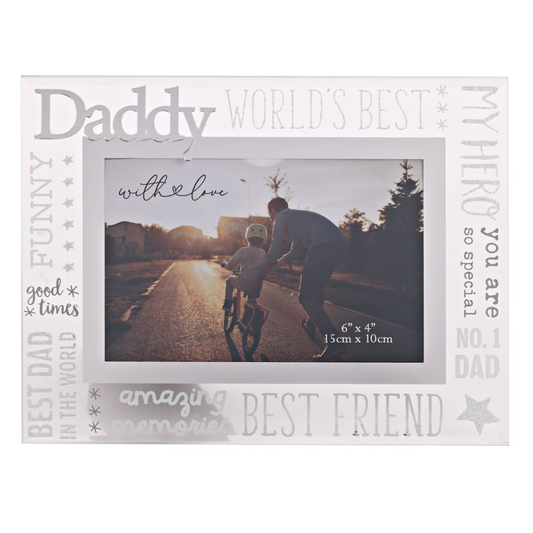 With Love Glass Frame With 3D - Daddy