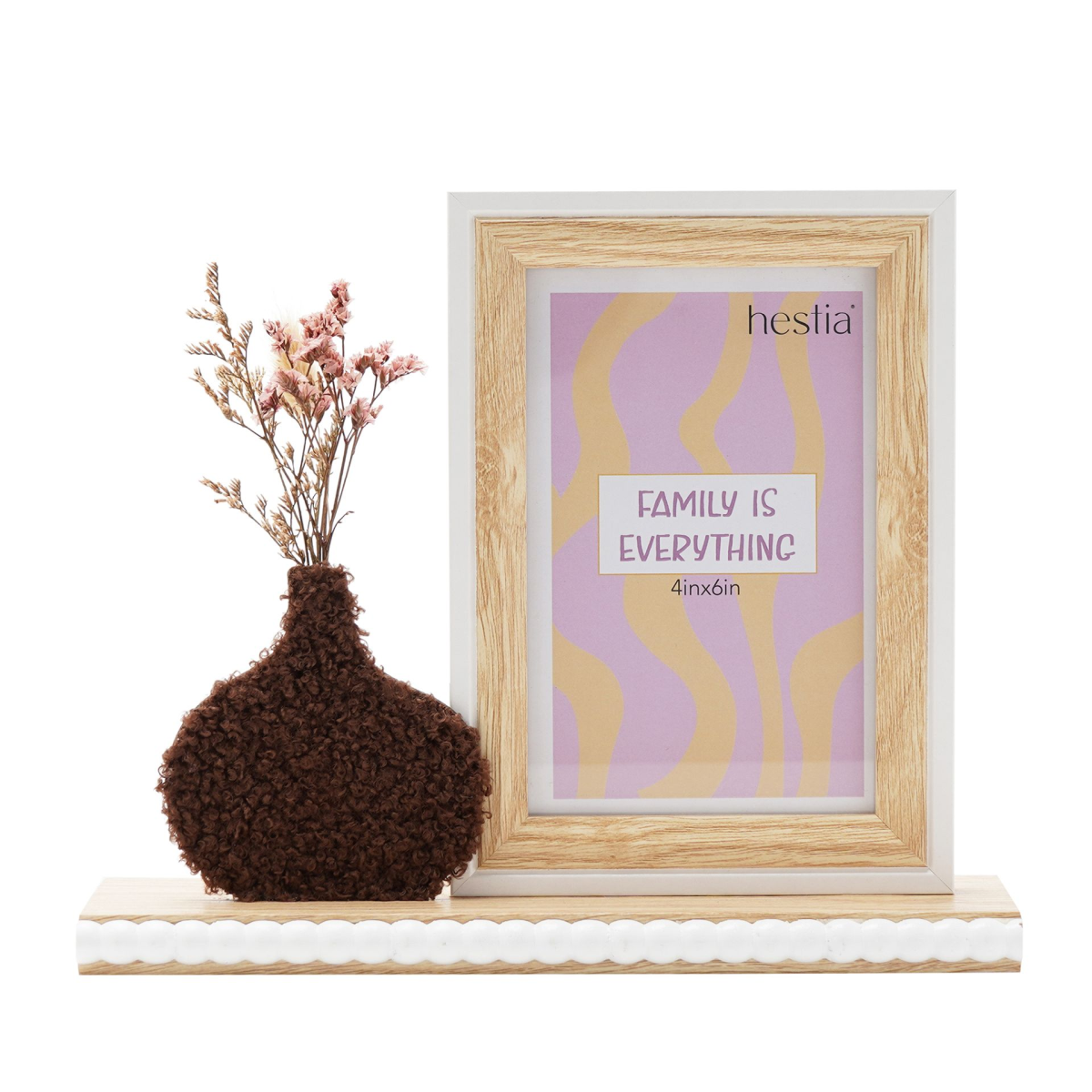 Hestia Frame with Vase & Dried Flowers - 4" x 6" Natural