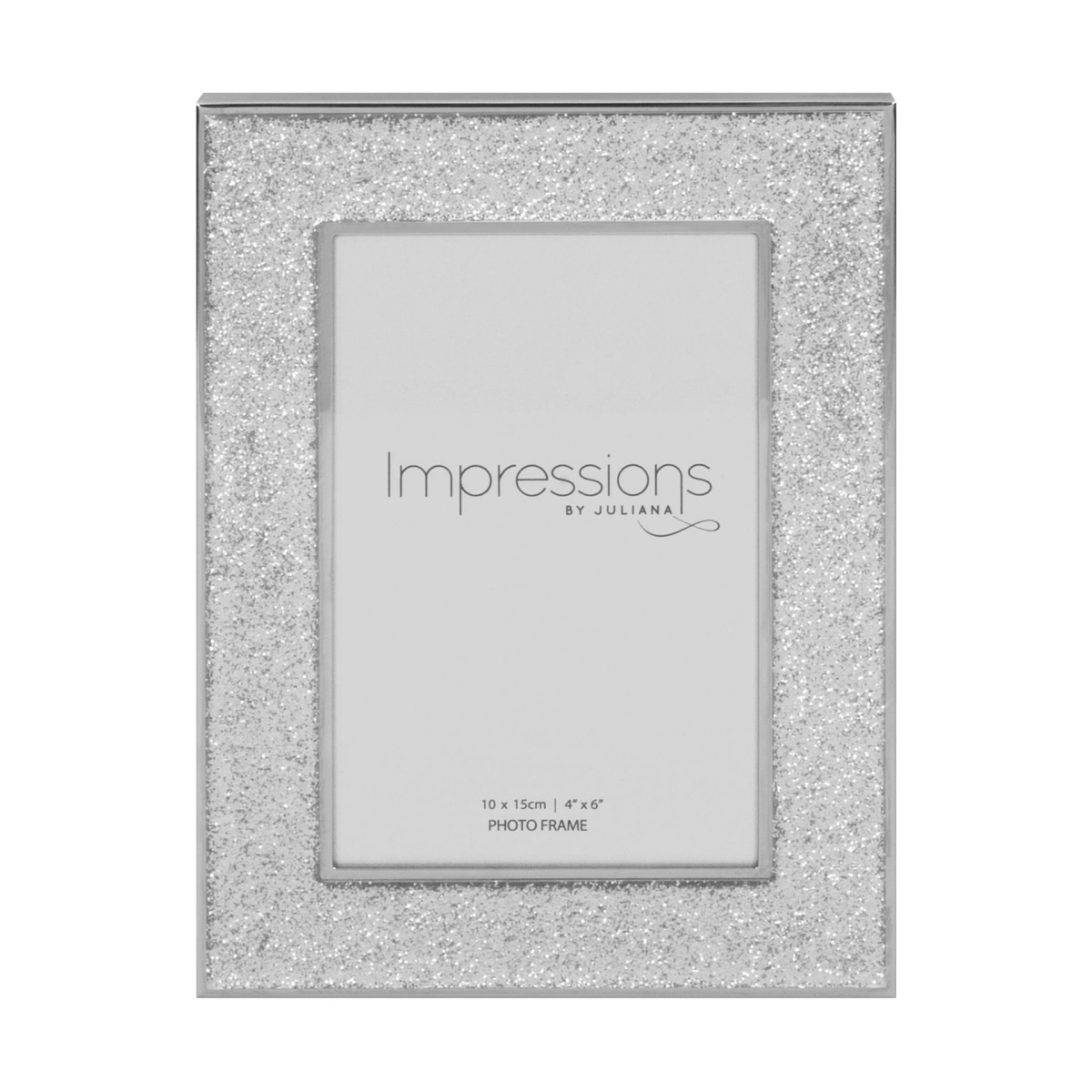Impressions Silver Col. Photo Frame with Glitter Band 4"x6"