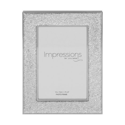 Impressions Silver Col. Photo Frame with Glitter Band 4"x6"