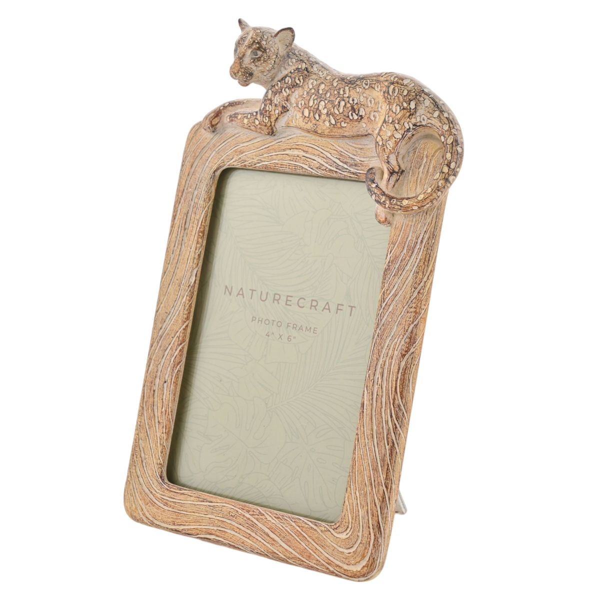 Naturecraft Wood Effect Cheetah Photo Frame 4" x 6"