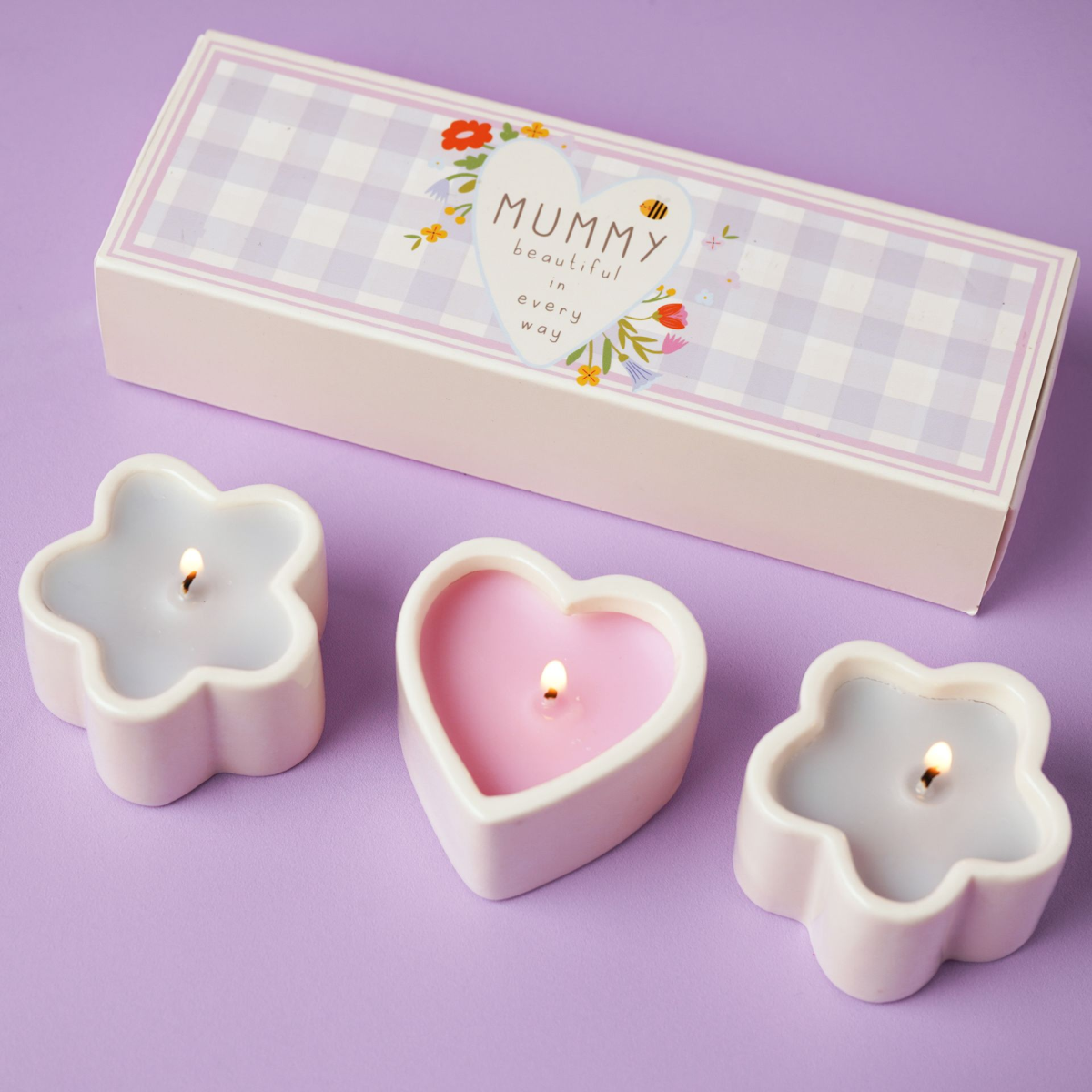 Love Life Set Of 3 Mini Candles - Mummy