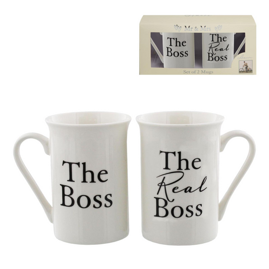 Amore 2 piece Mug Set - "The Boss / The Real Boss"