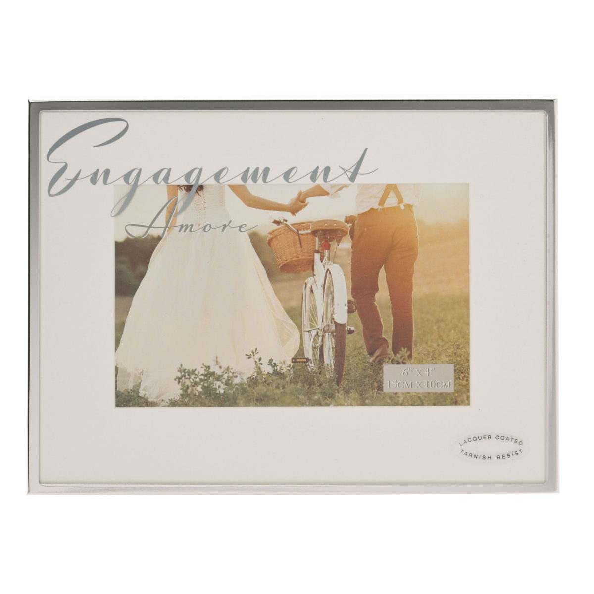 Amore Silverplated Frame Mirror Script 6" x 4" Engagement
