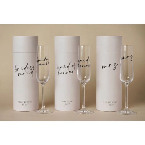 Amore Champagne Flute Black Words - Mrs