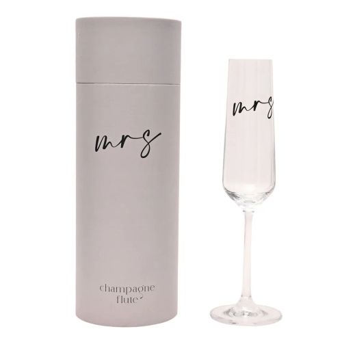 Amore Champagne Flute Black Words - Mrs
