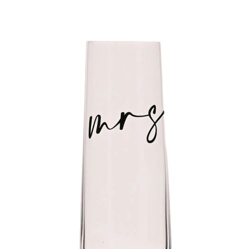 Amore Champagne Flute Black Words - Mrs