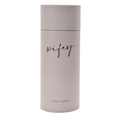 Amore Wine Glass Black Words - Wifey